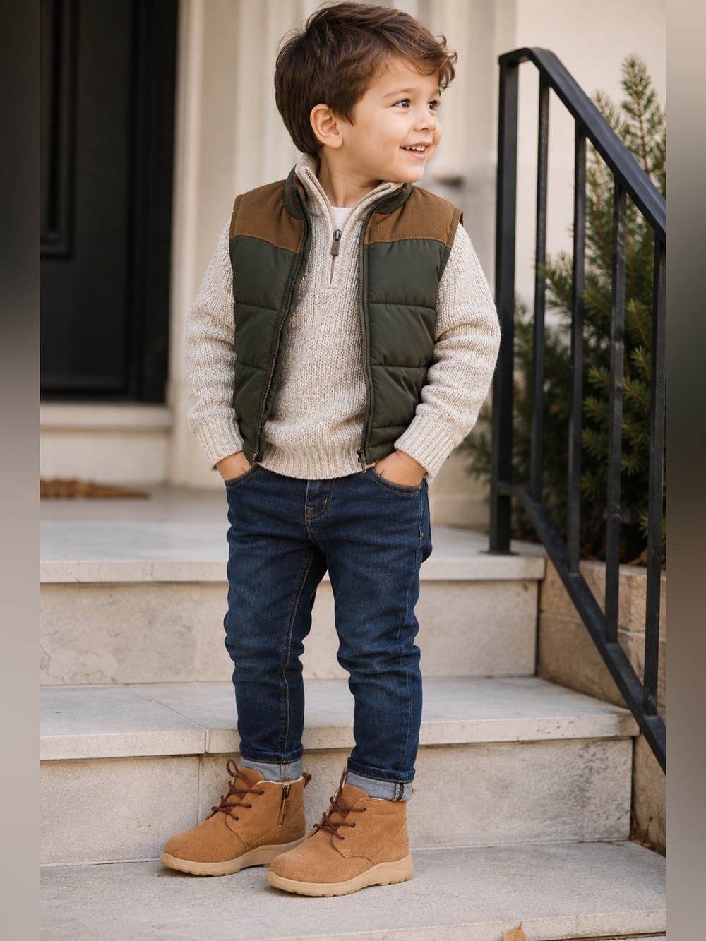 UGG Kids Canoe III Weather Boots | Chestnut Suede | Little Boy Sz 1 | Waterproof